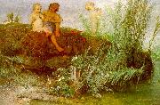 Arnold Bocklin Children Carving May Flutes oil painting picture wholesale
